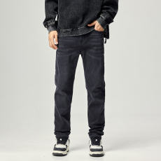 批发实拍2024高端牛仔裤男士秋冬款<b class='q'>韩</b>版直筒百搭牛仔长裤子