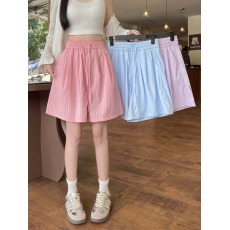 批发<b class='q'>实拍</b>抽绳薄款<b class='q'>大码</b>休闲裤女夏季新款高腰显瘦时尚百搭A字阔腿短裤