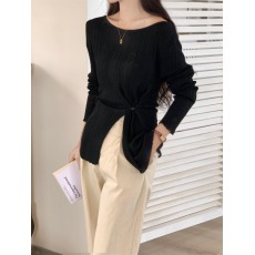批发实拍2026春款纯欲风<b class='q'>针织衫</b><b class='q'>女</b>早秋性感辣妹收腰开叉修身上衣