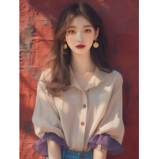 批发早秋新款爆款上衣小众洋气减龄宽松遮肚显瘦气质绝美杏色<b class='q'>雪纺</b><b class='q'>衬衫</b>