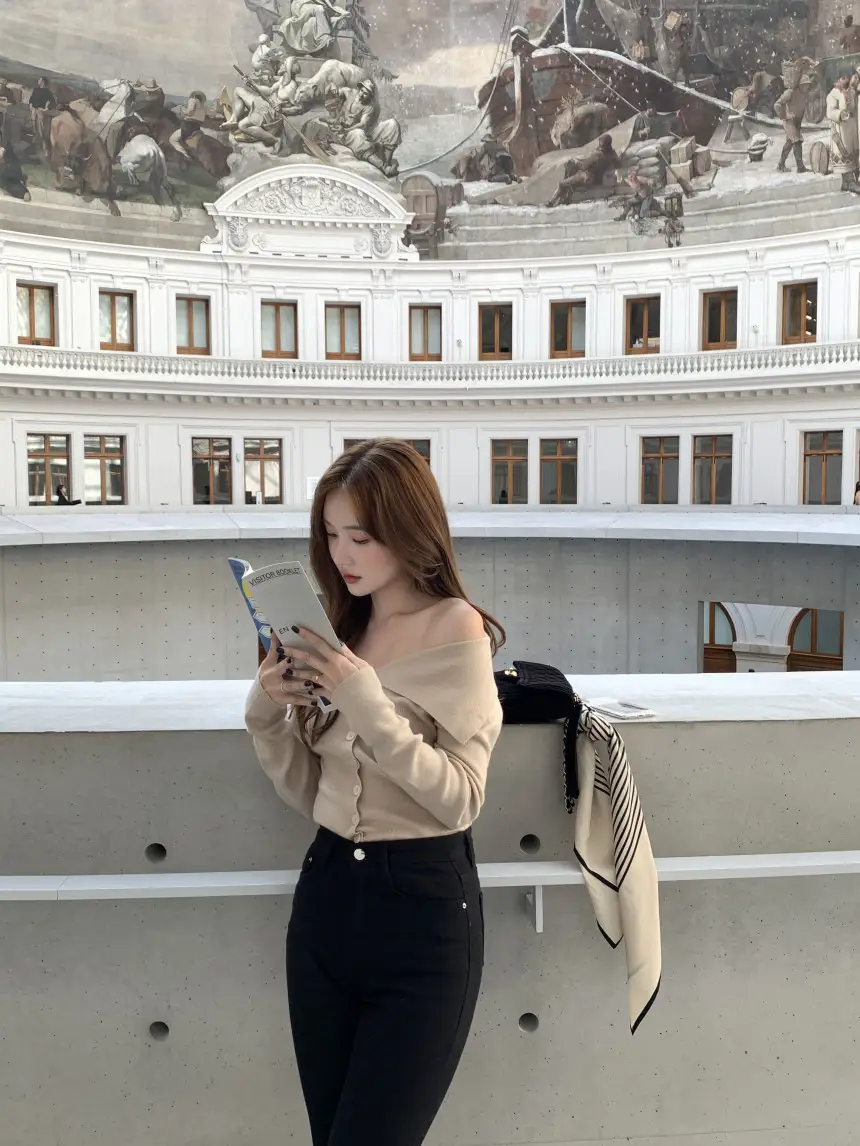여성용 프리미엄 니트 셔츠 상세 이미지 8