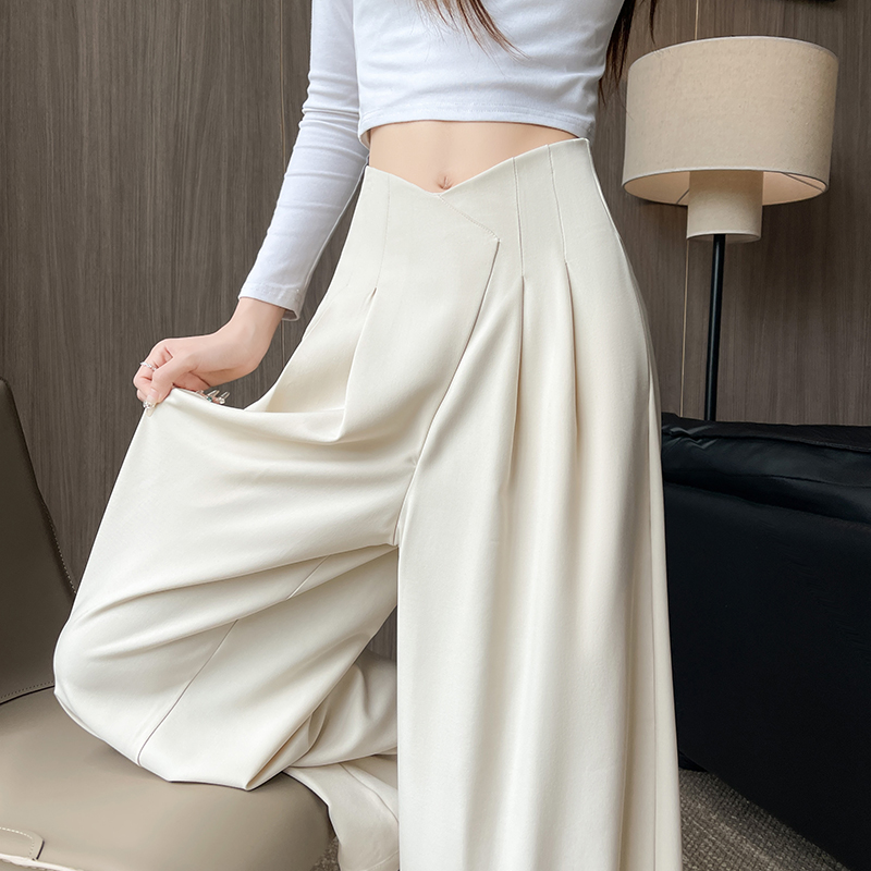 PF18988#新款西装裤女高腰阔腿裤直筒休闲宽松大摆拖地长裤子女裝貨源服裝批發