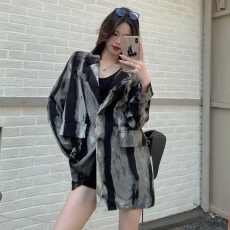 批发6126实拍实价 扎染复古宽松薄款西装高级感防晒衬衫外套显瘦上衣