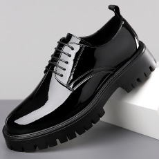 批发2024春秋季新款青年圆头英伦风低跟系带休闲日常工装皮鞋<b class='q'>商务</b>男鞋