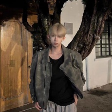 批发网图 高质量皮衣 小众短款不规则pu皮夹克男春秋季痞帅机车服外套