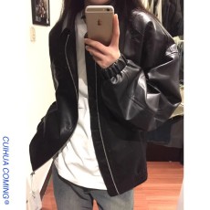 批发原版做法美拉德皮衣外套女秋复古小个子气质高级感机车夹克上衣