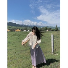 批发EIA一尧新中式国风致风<b class='q'>信</b>子文艺松弛温柔上衣+半裙气质舒适穿搭