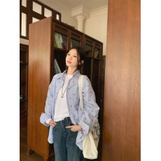 批发实拍 韩系百搭<b class='q'>蝴蝶结</b>满印宽松百搭长袖防晒条纹<b class='q'>衬衫</b>上衣