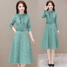 批发长袖<b class='q'>连衣裙</b>子女装2024新款春夏季高端精致奢华品牌端庄大气质妈妈