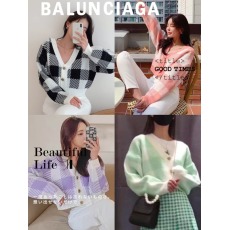 批发<b class='q'>韩</b>国代购东大门2025秋冬新款纽扣方格百搭V领针织开衫