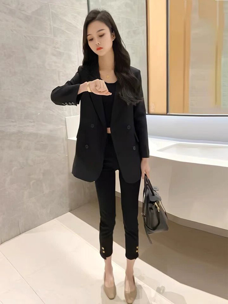 커피 색상 정장 여성 코트 작은 키 2026 봄 가을 새로운 한국 스타일 캐주얼 품격 쇼트 스타일 작은 정장 맨위