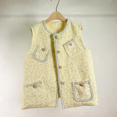 批发2025<b class='q'>夏季</b>复古气质圆领粗花呢无袖马甲背心<b class='q'>外套</b>小香风女装休闲上衣