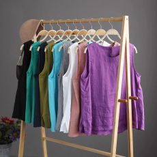 批发官图文艺复古棉麻纯色无袖吊带内搭女士夏季薄款显瘦百搭外穿背心