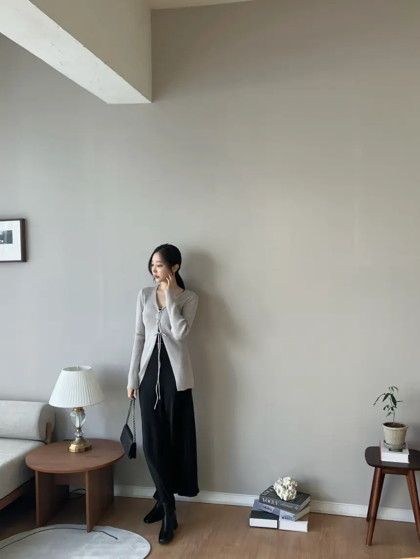 차크 블라우스 니트 셔츠 여성 중장미 상세 이미지 14