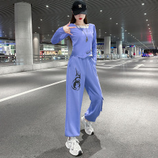 批发实拍2024秋季新款爵士舞假两件T恤演出服<b class='q'>街舞</b>炸街鬼步舞套装