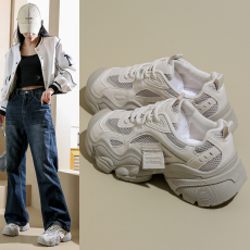 批发ins<b class='q'>韩版</b>新老爹鞋女2024秋季学生运动跑步鞋休闲厚底增高鞋小白鞋