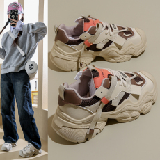 批发2024秋季新款<b class='q'>韩版</b>透气老爹鞋女ins学生休闲鞋厚底跑步女鞋小白鞋