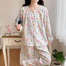 批发爱丽#秋季新款女睡衣长袖云朵棉甜美可爱家居服<b class='q'>套装</b>春秋季