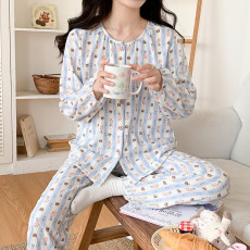 批发爱丽#秋季新款女睡衣长袖云朵棉甜美可爱家居服<b class='q'>套装</b>春秋季