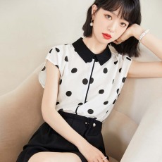 批发实拍◆◆2026年高端欧货波点印花雪纺<b class='q'>衬衫</b>简约<b class='q'>OL</b>风通勤百搭女