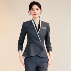 批发高级感无领西服套装女新款美容院工作服<b class='q'>珠宝</b>店前台正装经理职业装