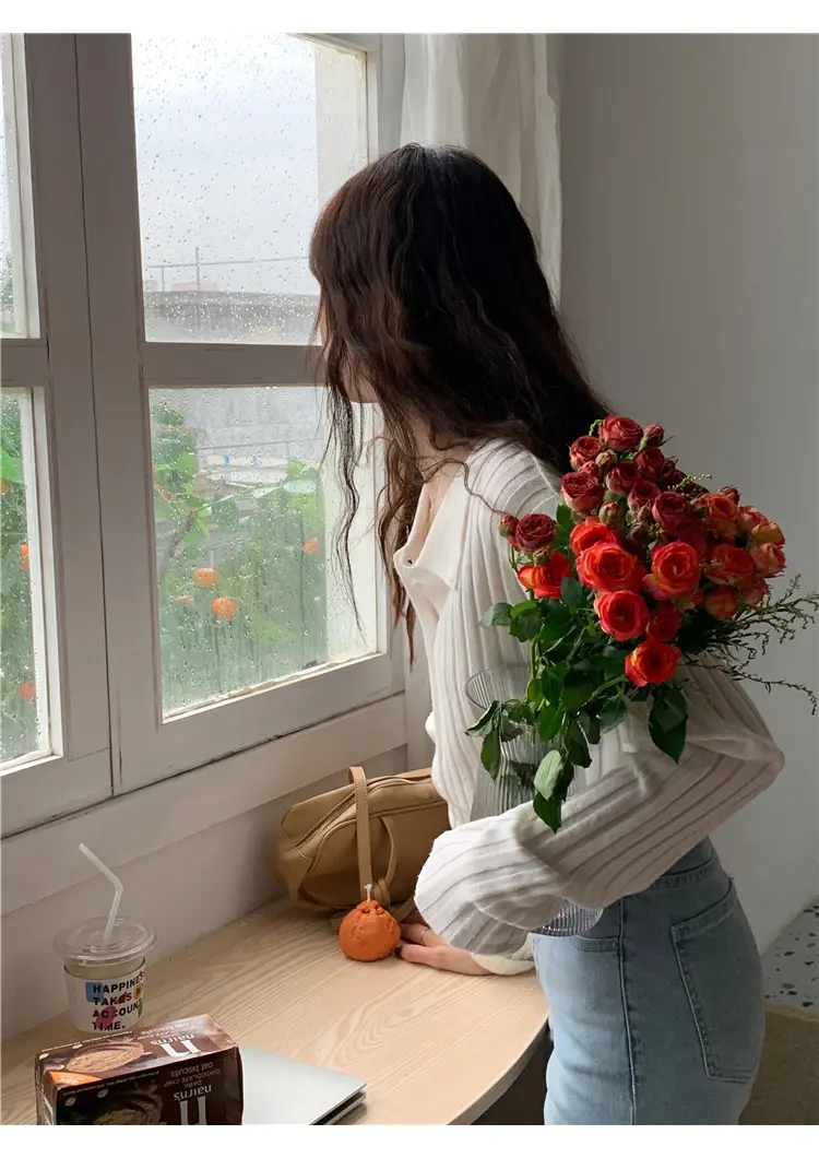 폴드 칼라 가디건 상세 이미지 14