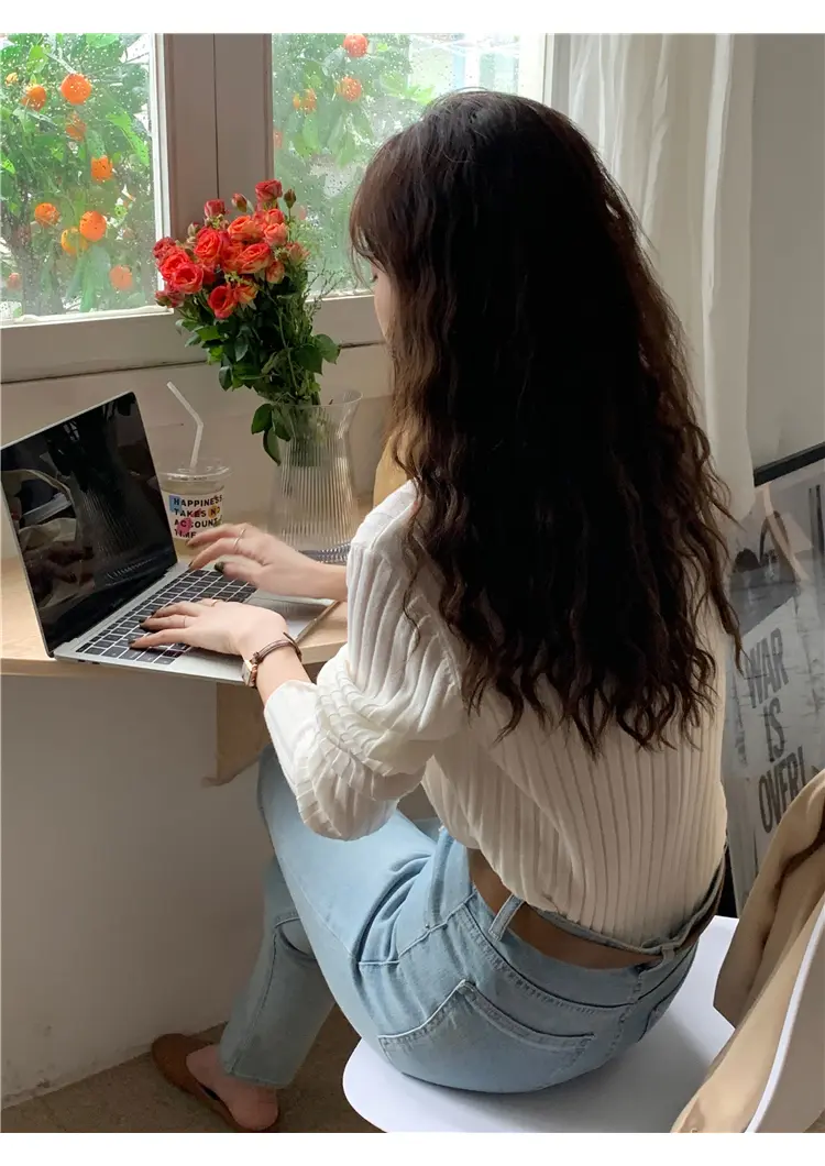 폴드 칼라 가디건 상세 이미지 20