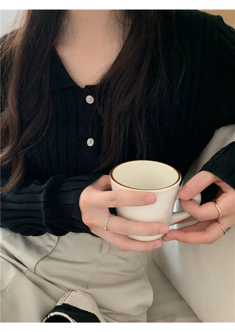 폴드 칼라 가디건 상세 이미지 30
