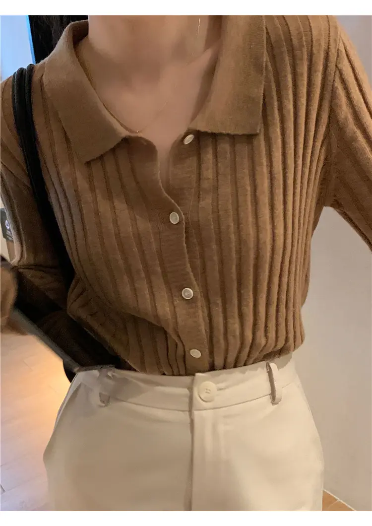 폴드 칼라 가디건 상세 이미지 44