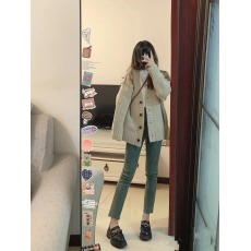 批发秋冬茶系穿搭一整套盐系轻熟打底衫针织开衫牛仔<b class='q'>小脚裤</b>三件套