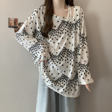 批发实拍 <b class='q'>大码</b>女装胖MM 慵懒风做旧美式复古BF宽松遮肉露肩T恤