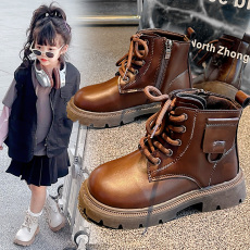 批发儿童英伦风马丁靴2024年<b class='q'>秋</b>季爆款时尚女宝宝软底小皮靴男童单靴子