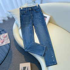 批发实拍秋季新款韩版高腰<b class='q'>弹力</b>修身胖MM200斤牛仔女长裤休闲<b class='q'>小脚裤</b>