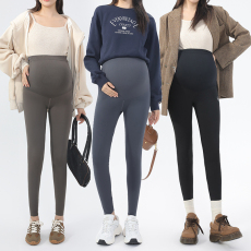 批发实拍孕妇裤子春秋.磨毛鲨鱼皮打底裤瑜伽裤外穿裤高腰托腹弹力