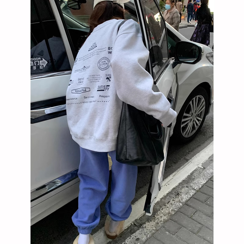 털이 있는 원본 대외 무역 새로운 한국 스타일 작은 대중 캐주얼 커플 후드티 여성 느긋한 바람 디자인 센스 패션 다용도 섹션