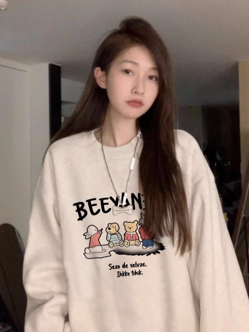 원본 대외 무역 새로운 한국 스타일 작은 대중 캐주얼 커플 후드티 여성 느긋한 바람 디자인 센스 패션 다용도 섹션