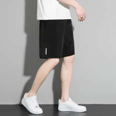 批发商务时尚冰丝速干五分裤男2024夏季新款运动阔腿纯色潮流休闲短裤