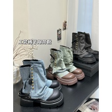 批发实拍｜时尚部落裤管靴牛仔甜酷风马丁靴女2023秋季新款厚底短筒靴