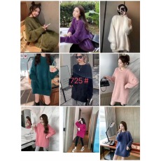 批发水貂绒毛衣女慵懒风百搭<b class='q'>秋</b>冬季加厚中长款上衣韩版针织衫打底外搭