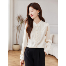 批发大码女装超凡出尘仙气新中式上衣春季新款国风气质白色衬衫女