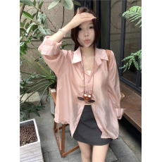 批发实拍实价~大码防晒衣女2024新款漂亮背系带开衫薄款时尚长袖衬衫