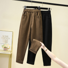 批发实拍春新款大码休闲弹力哈伦女<b class='q'>裤</b>胖MM高腰宽松休闲老爹<b class='q'>裤</b>