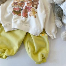 批发纯棉华棉女童套装2024<b class='q'>新款</b>儿童卫衣加绒加厚卡通印花休闲两件套潮