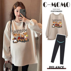 批发孕妇装卫衣春秋季<b class='q'>上衣</b>宽松休闲洋气减龄中长款长袖