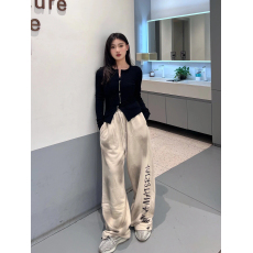 批发【立体腰头内包边】美式慵懒阔腿爵士舞长裤做旧宽松男女<b class='q'>情侣</b><b class='q'>裤子</b>