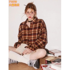 批发BabeFish格子长袖衬衫oversize男友风宽松情侣休闲格纹外套男女潮