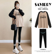 批发孕妇春<b class='q'>秋</b>上衣打底衫时尚春<b class='q'>秋</b>新款早<b class='q'>秋</b>季孕妇装宽松拼接长袖