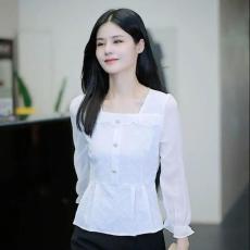 批发提花衬衫薄款外穿雪纺长袖新款小衫遮肉洋气显瘦小个子垂感上衣女