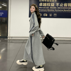 批发大码女装卫衣秋装套装 休闲简约大码两件套