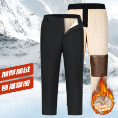 批发高品质冬季新款百搭休闲宽松防水石墨稀加绒保暖休闲直筒长裤